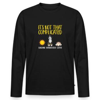 Bernedoodle Dog - Men's Premium Organic Long Sleeve Shirt - black - Front - Nico (187cm)