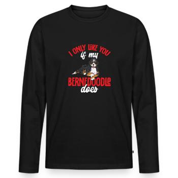 Bernedoodle Dog - Men's Premium Organic Long Sleeve Shirt - black - Front - Nico (187cm)