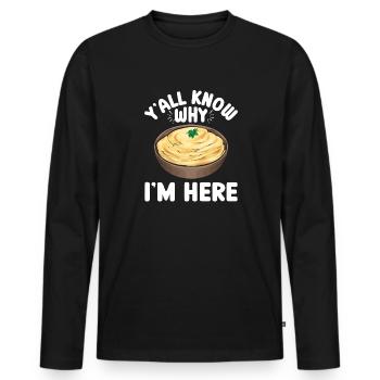 Mashed potatoes Mashed potatoes - Men's Premium Organic Long Sleeve Shirt - black - Front - Nico (187cm)