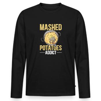 Mashed potatoes Mashed potatoes - Men's Premium Organic Long Sleeve Shirt - black - Front - Nico (187cm)