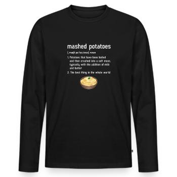 Mashed potatoes Mashed potatoes - Men's Premium Organic Long Sleeve Shirt - black - Front - Nico (187cm)