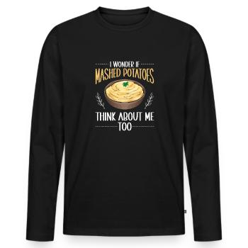 Mashed potatoes Mashed potatoes - Men's Premium Organic Long Sleeve Shirt - black - Front - Nico (187cm)