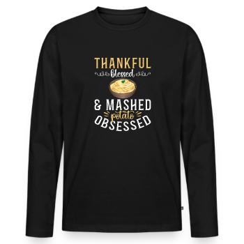 Mashed potatoes Mashed potatoes - Men's Premium Organic Long Sleeve Shirt - black - Front - Nico (187cm)