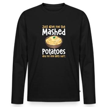 Mashed potatoes Mashed potatoes - Men's Premium Organic Long Sleeve Shirt - black - Front - Nico (187cm)
