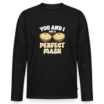 Mashed potatoes Mashed potatoes - Men's Premium Organic Long Sleeve Shirt - black - Front - Nico (187cm)