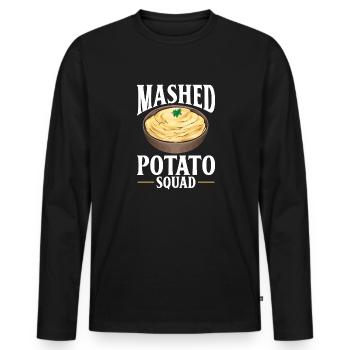 Mashed potatoes Mashed potatoes - Men's Premium Organic Long Sleeve Shirt - black - Front - Nico (187cm)