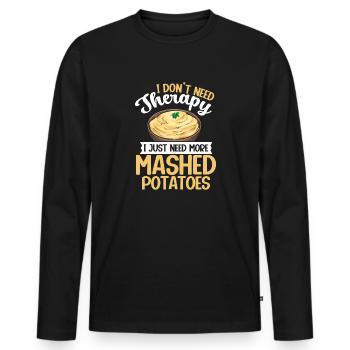 Mashed potatoes Mashed potatoes - Men's Premium Organic Long Sleeve Shirt - black - Front - Nico (187cm)