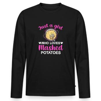 Mashed potatoes Mashed potatoes - Men's Premium Organic Long Sleeve Shirt - black - Front - Nico (187cm)