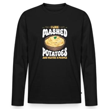 Mashed potatoes Mashed potatoes - Men's Premium Organic Long Sleeve Shirt - black - Front - Nico (187cm)
