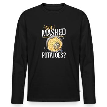 Mashed potatoes Mashed potatoes - Men's Premium Organic Long Sleeve Shirt - black - Front - Nico (187cm)