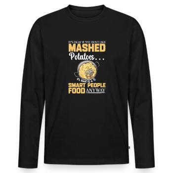 Mashed potatoes Mashed potatoes - Men's Premium Organic Long Sleeve Shirt - black - Front - Nico (187cm)
