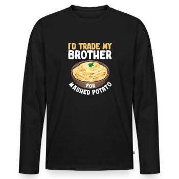 Mashed potatoes Mashed potatoes - Men's Premium Organic Long Sleeve Shirt - black - Front - Nico (187cm)