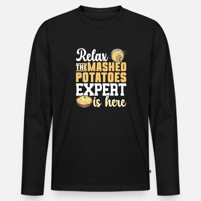 Mashed potatoes Mashed potatoes - Men's Premium Organic Long Sleeve Shirt - black