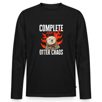 Seeotter - Männer Premium Bio Langarmshirt - Schwarz - Vorne - Nico (187cm)