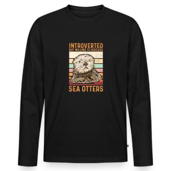 Seeotter - Männer Premium Bio Langarmshirt - Schwarz - Vorne - Nico (187cm)