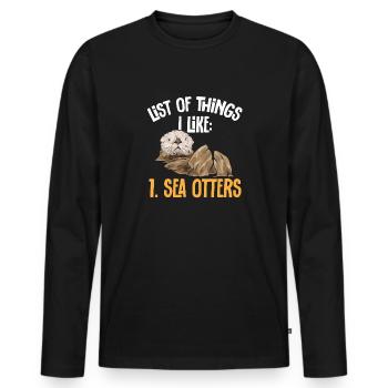 Sea otter - Men's Premium Organic Long Sleeve Shirt - black - Front - Nico (187cm)