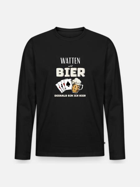 Wadden and beer - Men's Premium Organic Long Sleeve Shirt - black