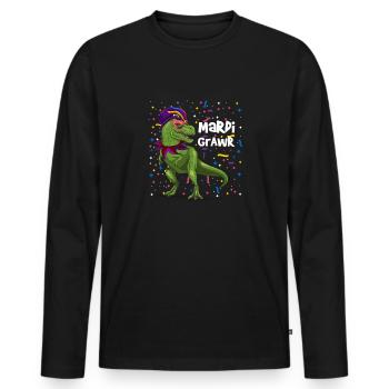 Mardi Grawr Mardi Gras - Men's Premium Organic Long Sleeve Shirt - black - Front - Nico (187cm)