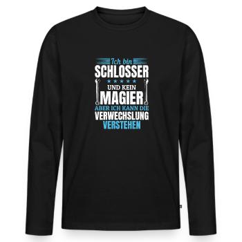 I'm a locksmith and not a magician - Men's Premium Organic Long Sleeve Shirt - black - Front - Nico (187cm)