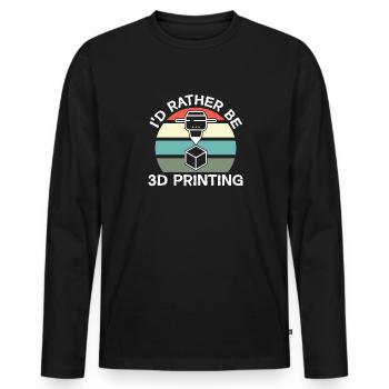 3D Drucker 3D Druck - Männer Premium Bio Langarmshirt - Schwarz - Vorne - Nico (187cm)