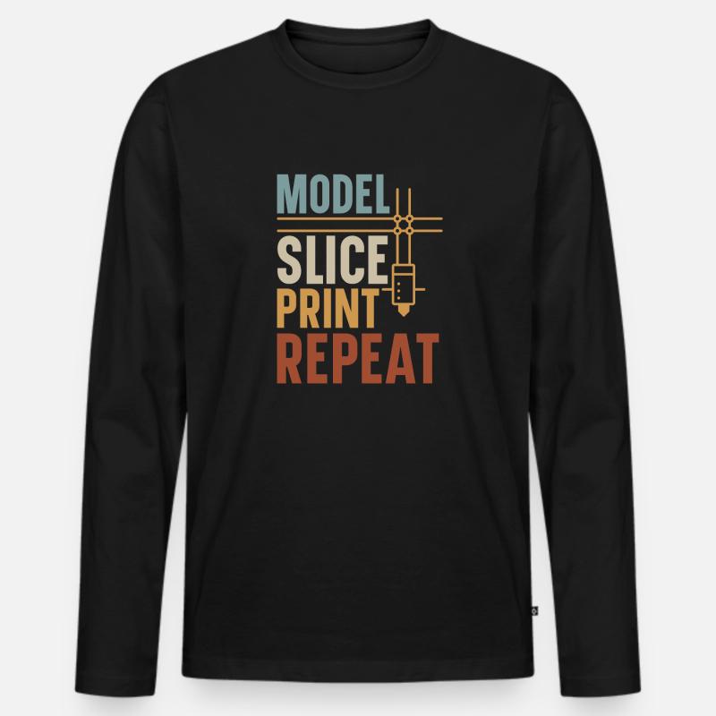 3D Drucker 3D Druck - Männer Premium Bio Langarmshirt - Schwarz
