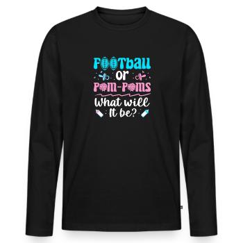 Annonce de naissance sexe révéler fête de bébé - T-shirt manches longues Premium bio Homme - noir - Devant - Nico (187cm)