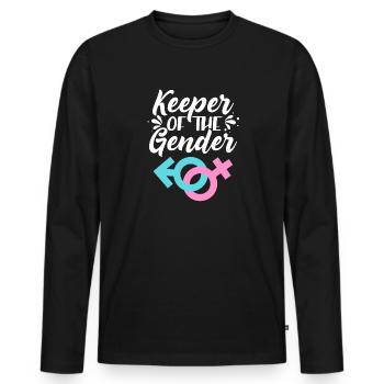 Annonce de bébé sexe révéler bébé gardien de fête - T-shirt manches longues Premium bio Homme - noir - Devant - Nico (187cm)