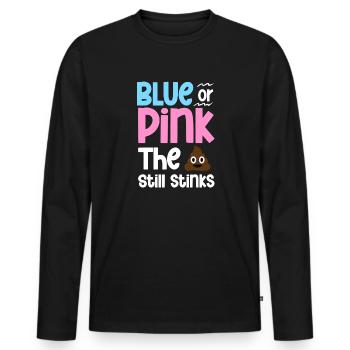Annonce de bébé sexe révéler drôle fête de bébé - T-shirt manches longues Premium bio Homme - noir - Devant - Nico (187cm)