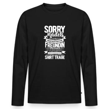 Vergeben An Eine Fantastische Freundin, Paar - Männer Premium Bio Langarmshirt - Schwarz - Vorne - Nico (187cm)