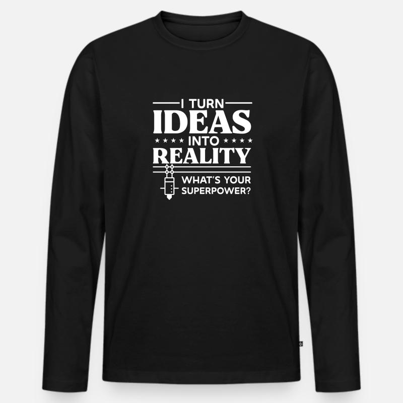 3D Drucker 3D Druck - Männer Premium Bio Langarmshirt - Schwarz