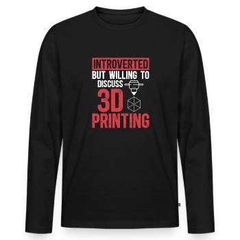 3D Printer 3D Printing - Men's Premium Organic Long Sleeve Shirt - black - Front - Nico (187cm)