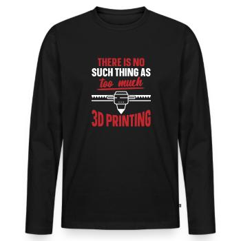 3D Printer 3D Printing - Men's Premium Organic Long Sleeve Shirt - black - Front - Nico (187cm)