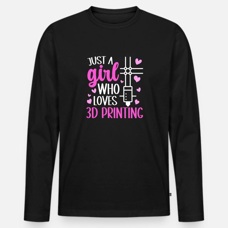 3D Printer 3D Printing - Men's Premium Organic Long Sleeve Shirt - black