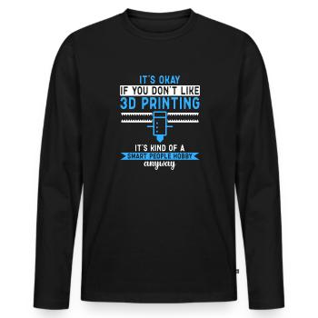 3D Drucker 3D Druck - Männer Premium Bio Langarmshirt - Schwarz - Vorne - Nico (187cm)