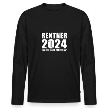 Pensionär Rente Ruhestand Lustiger Herren Rentner - Männer Premium Bio Langarmshirt - Schwarz - Vorne - Nico (187cm)