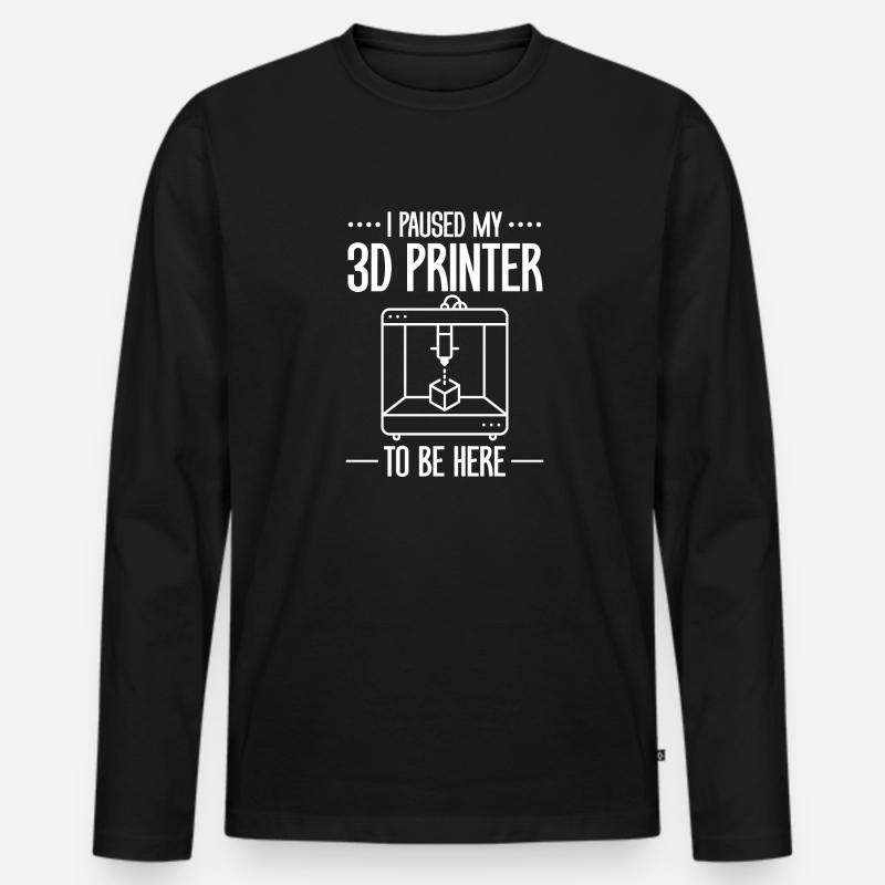 3D Printer 3D Printing - Men's Premium Organic Long Sleeve Shirt - black