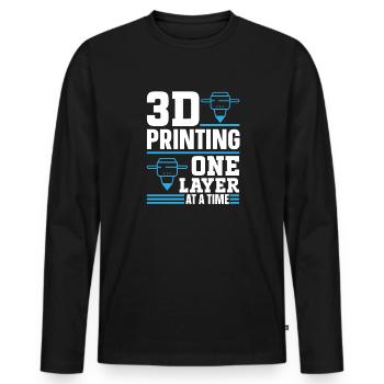 3D Printer 3D Printing - Men's Premium Organic Long Sleeve Shirt - black - Front - Nico (187cm)