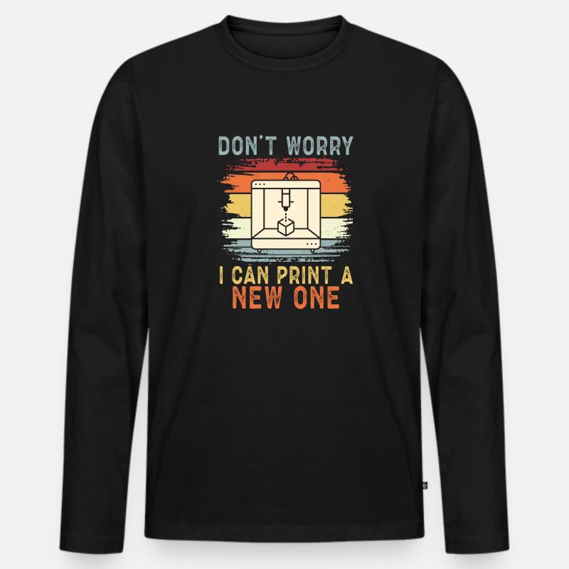 3D Drucker 3D Druck - Männer Premium Bio Langarmshirt - Schwarz