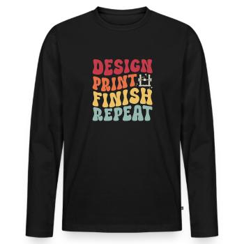 3D Printer 3D Printing - Men's Premium Organic Long Sleeve Shirt - black - Front - Nico (187cm)