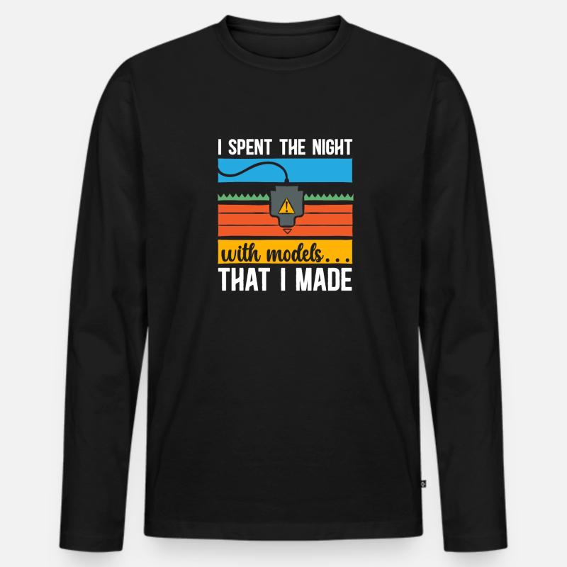 3D Printer 3D Printing - Men's Premium Organic Long Sleeve Shirt - black