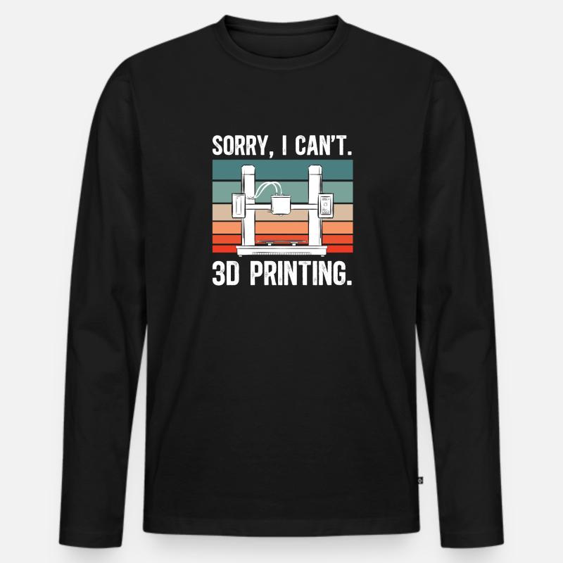 3D Printer 3D Printing - Men's Premium Organic Long Sleeve Shirt - black
