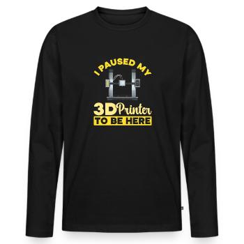 3D Drucker 3D Druck - Männer Premium Bio Langarmshirt - Schwarz - Vorne - Nico (187cm)