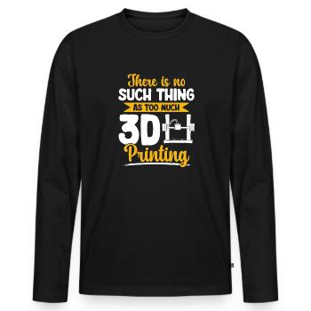 3D Printer 3D Printing - Men's Premium Organic Long Sleeve Shirt - black - Front - Nico (187cm)