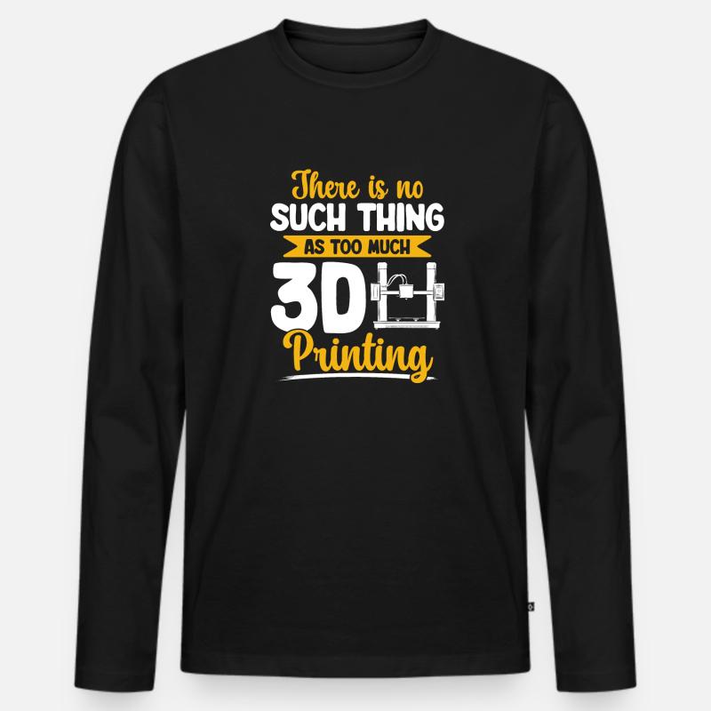 3D Drucker 3D Druck - Männer Premium Bio Langarmshirt - Schwarz