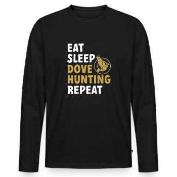 Taubenjäger Taubenjagd Tauben - Männer Premium Bio Langarmshirt - Schwarz - Vorne - Nico (187cm)