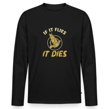 Taubenjäger Taubenjagd Tauben - Männer Premium Bio Langarmshirt - Schwarz - Vorne - Nico (187cm)