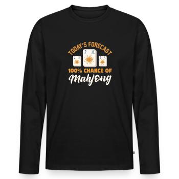 Mahjong-Spieler heutige Prognose Mahjong Chinesisch - Männer Premium Bio Langarmshirt - Schwarz - Vorne - Nico (187cm)