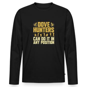 Taubenjäger Taubenjagd Tauben - Männer Premium Bio Langarmshirt - Schwarz - Vorne - Nico (187cm)