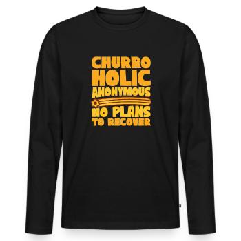 Churro churros drôle citation amateur de pâtisserie mexicaine - T-shirt manches longues Premium bio Homme - noir - Devant - Nico (187cm)