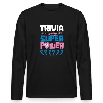 Trivia night super power board game night hosting - Men's Premium Organic Long Sleeve Shirt - black - Front - Nico (187cm)